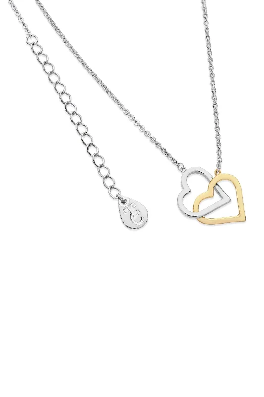 Interlinked Two Tone Heart Necklace