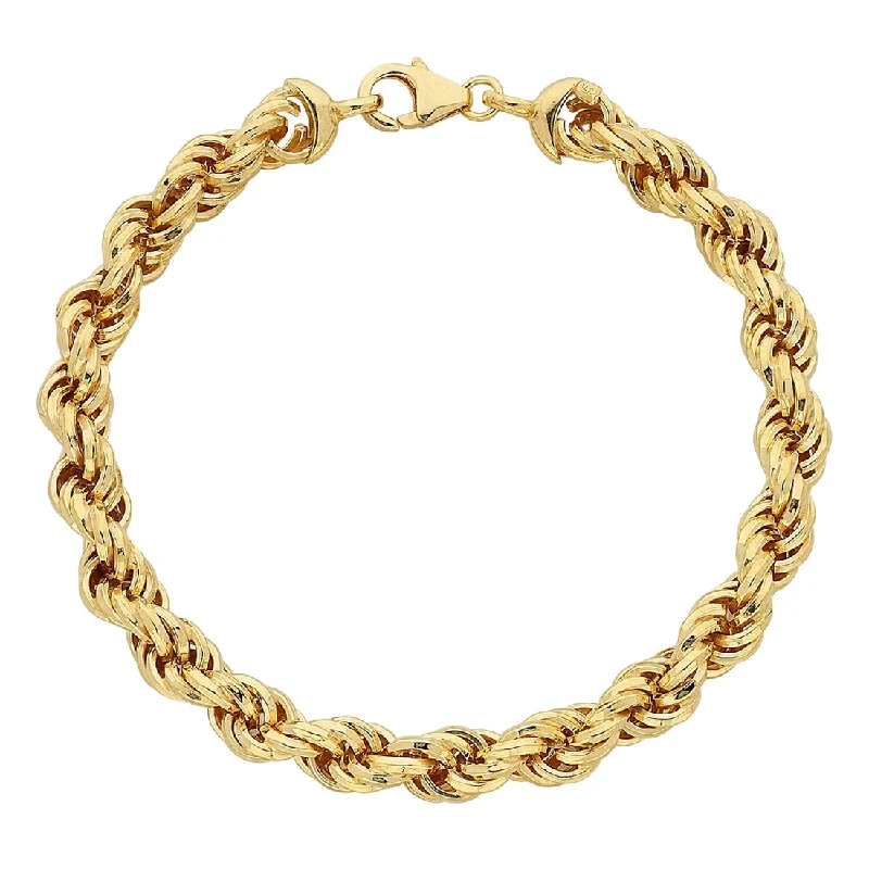 9ct Yellow Gold Silver Infused Double Belcher Bracelet