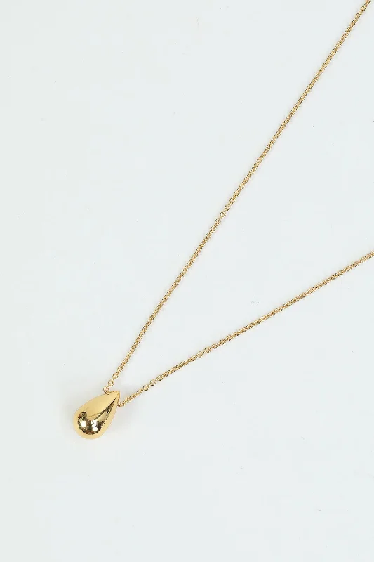 Gold Teardrop Pendant Necklace