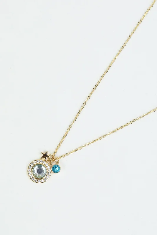 December Birthstone Charm Necklace