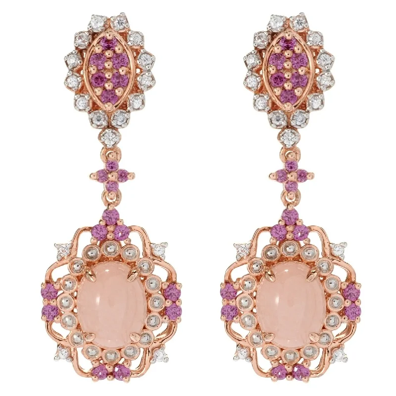 Dallas Prince Rocks 1.75" Multi Gemstone Double Drop Earrings. Collection: Classic Dallas