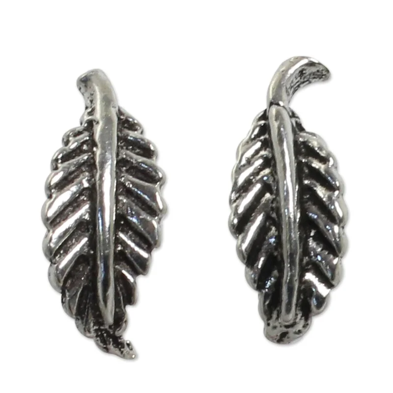 Sterling Silver Whispering Leaves Earrings (Thailand)