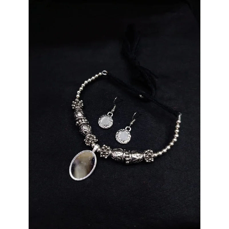 Akruti Collection Oxidised  Plated Necklace Set