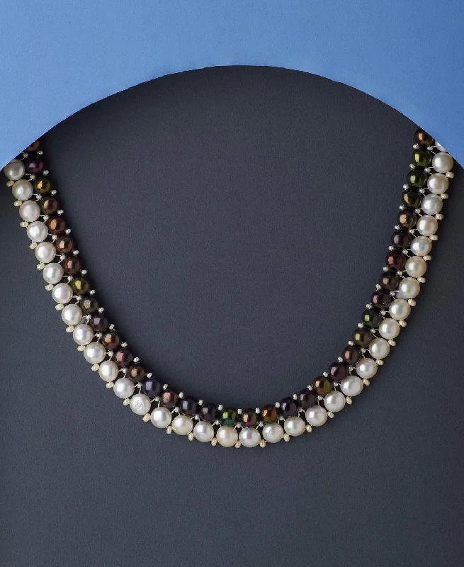 Fashionable Button Real Pearl Necklace