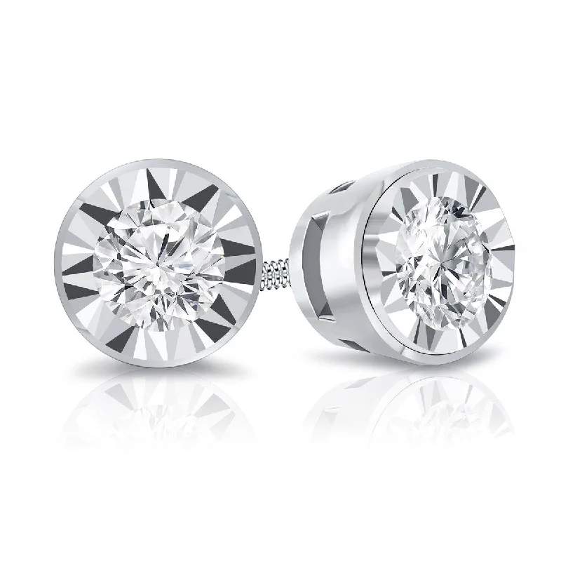 Auriya 3/8ctw Bezel-set Diamond Stud Earrings 14k Gold (G-H, I1-I2)