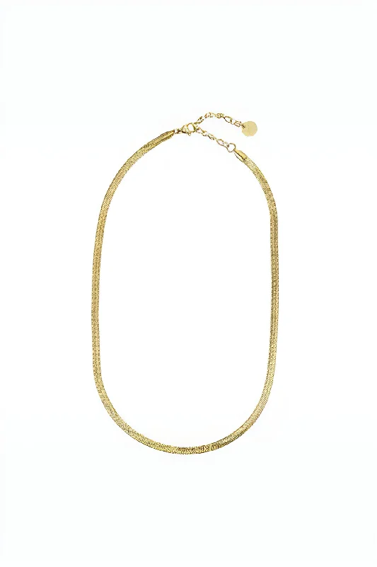 Gold Flat Snake Chain Necklace