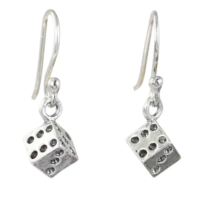 Sterling Silver 'Lucky Dice' Earrings (Thailand)