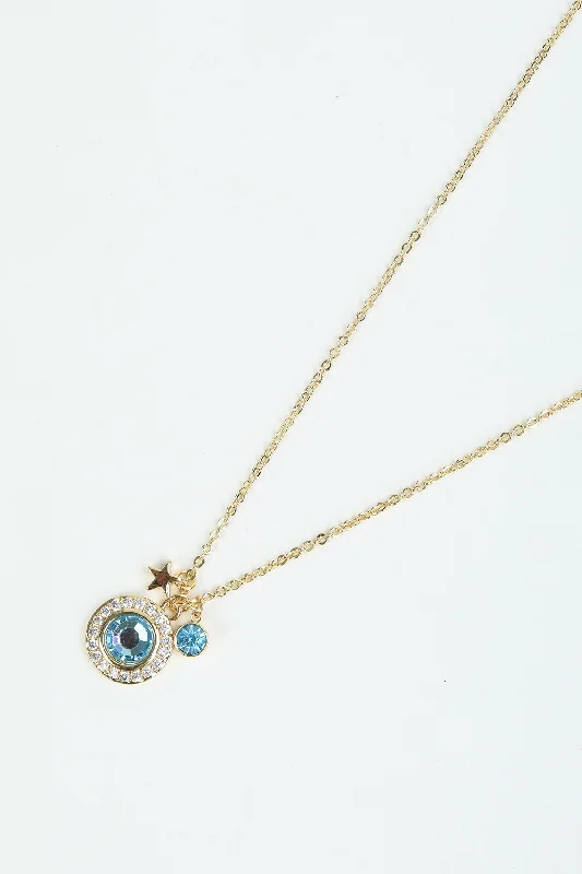 March Birthstone Charm Necklace