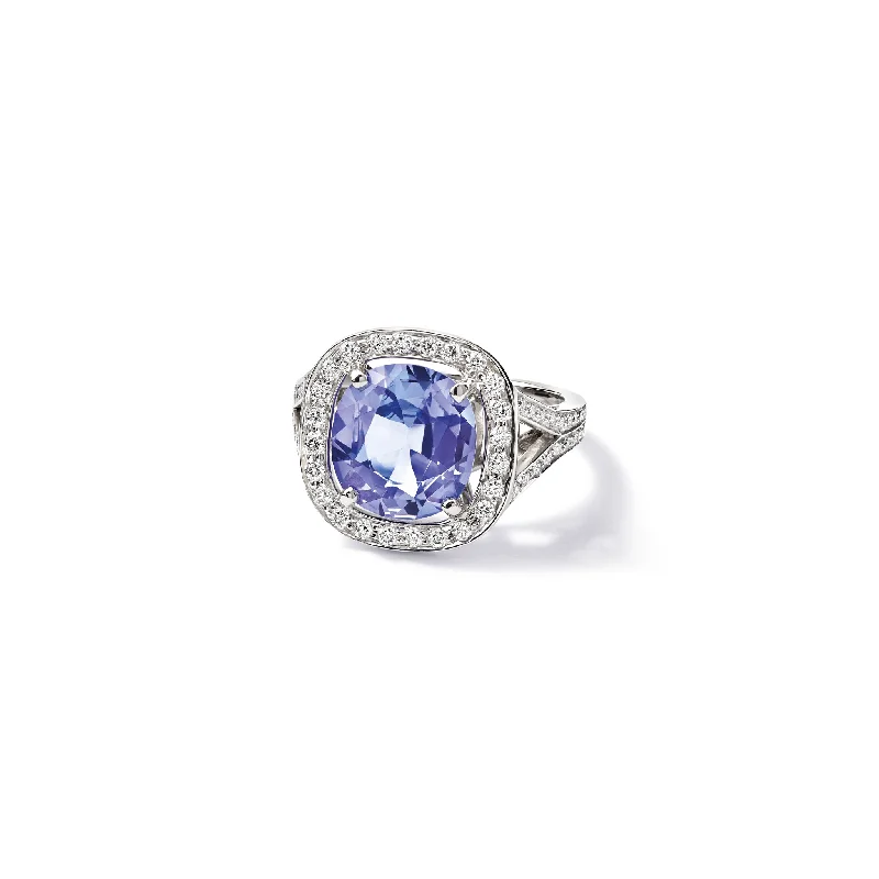 Iola Ring 18ct White Gold - Tanzanite & Diamond